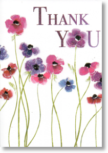 Tall Flowers, Floral Thank You Card