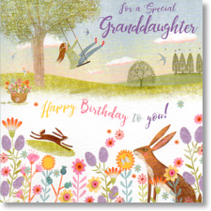 Tree Swing, Granddaughter Birthday Card