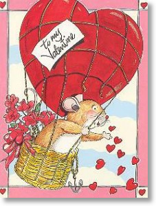 Fieldmouse and Balloon, Valentine's Day Card