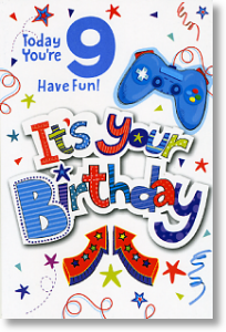 Video Gamer, 9th Birthday Card