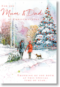 Winter Stroll, Mum and Dad Christmas Card