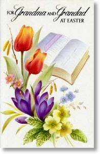 Bible & Flowers, Grandparents Easter Card