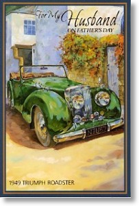 1949 Triumph Roadster, Husband Father's Day Card