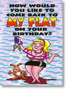 Flat Tyre, Funny Rude Birthday Card