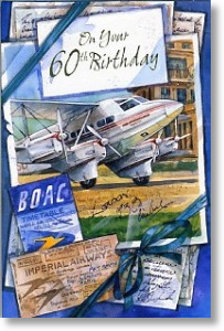 Flying Boat, 60th Birthday Card