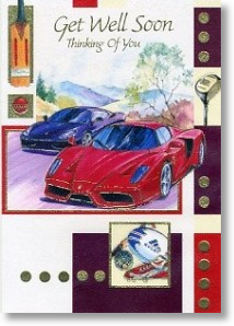 Sports Cars, Traditional Get Well Card
