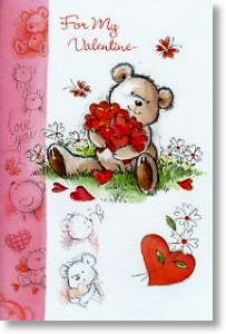 Flowers and Hearts, Valentines Day Card