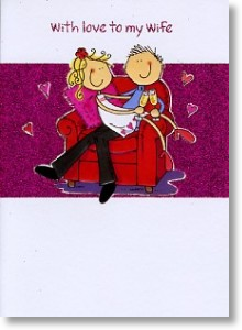 Couple on Chair, Wife Valentine's Day Card