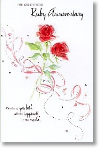 For You, Ruby Anniversary Card