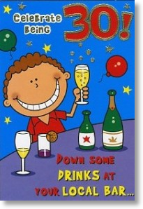 Cheers, 30th Birthday Card