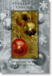 Round Baubles, General Christmas Card