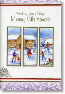 Skating Scene, Traditional General Christmas Card