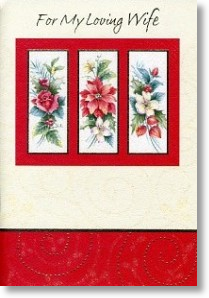 Floral, Wife Christmas Card