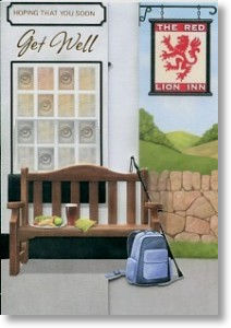 Red Lion, Tri-fold Get Well Card