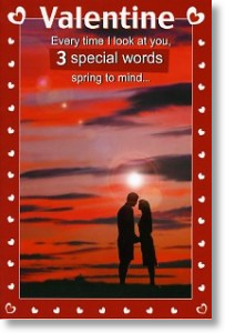 3 Special Words, Valentine's Day Card