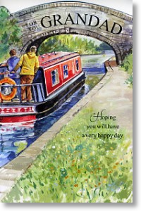 Canal Barge, Grandad Birthday Card