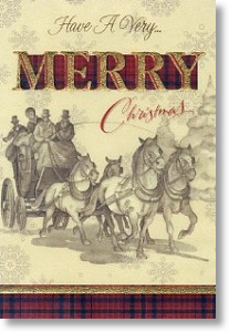 Galloping Horses, Traditional Christmas Card