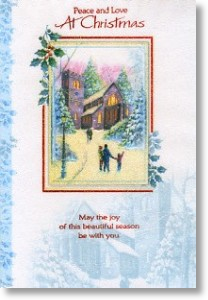 Peace and Love, Religious General Christmas Card