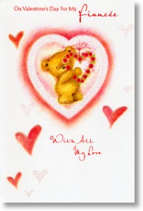 Flower Heart, Fiancee Valentine's Day Card