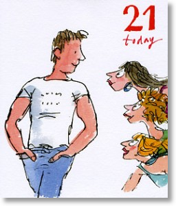 Female Fans, 21st Birthday Card