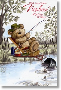 Fishing Bear, Nephew Birthday Card