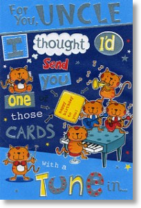 Cat Band, Uncle Birthday Card