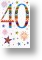 Fireworks and Stars, 40th Birthday Card