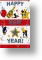 Celebrating Penguins, New Year Card